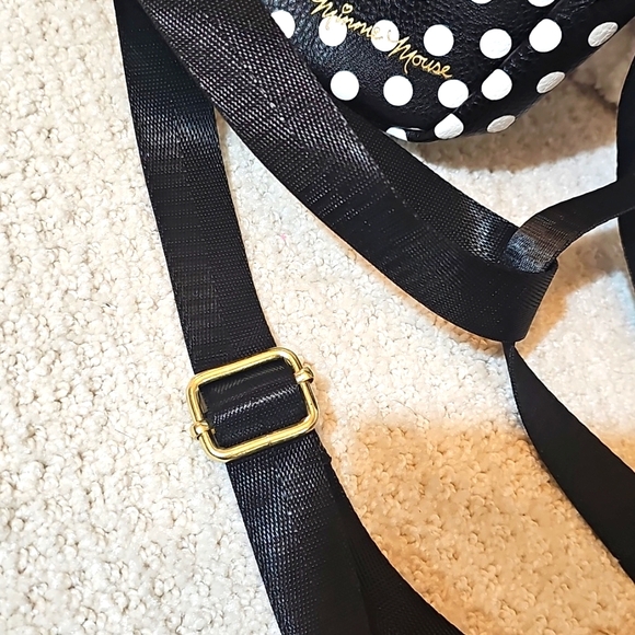 Minnie Mouse NWOT Buckle Down Bags Crossbody Bag Polka Dot Y2K Blk White Red - Picture 3 of 12